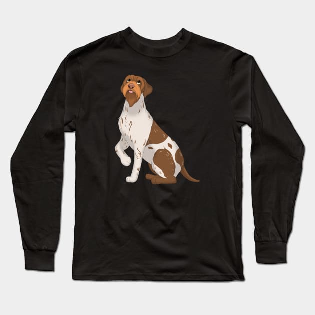 Wirehaired Pointing Griffon Dog Long Sleeve T-Shirt by millersye